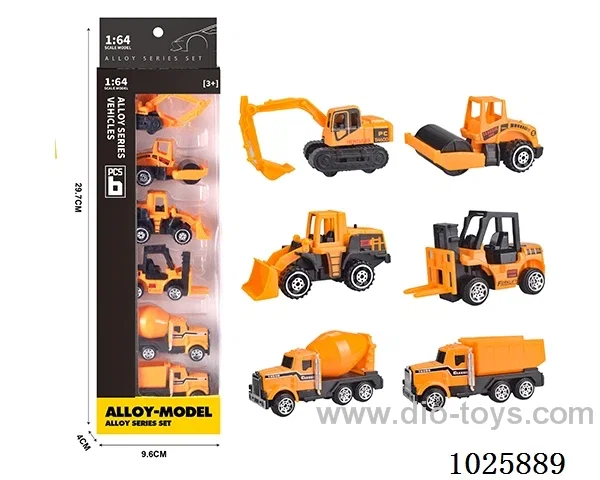 6pcs 1:64 free wheel alloy car in window box