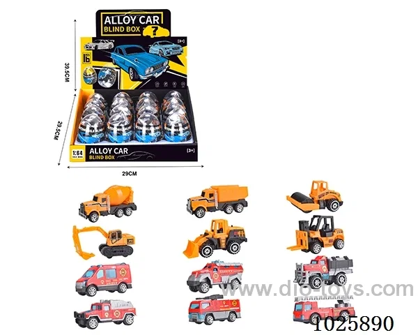 1:64 free wheel alloy car 12sets mixed loading in display box