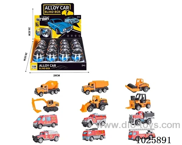1:64 free wheel alloy car 12sets mixed loading in display box