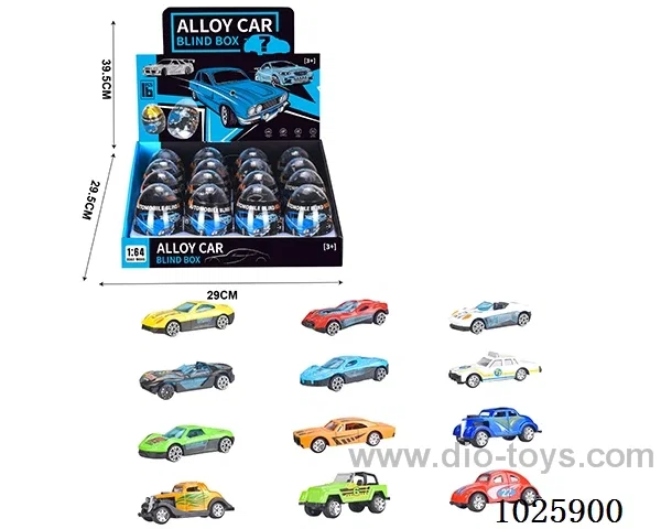 1:64 free wheel alloy car 12sets mixed loading in display box