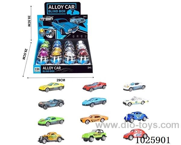 1:64 free wheel alloy car 12sets mixed loading in display box