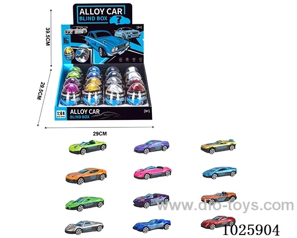 1:64 free wheel alloy car 12color mixed loading in display box