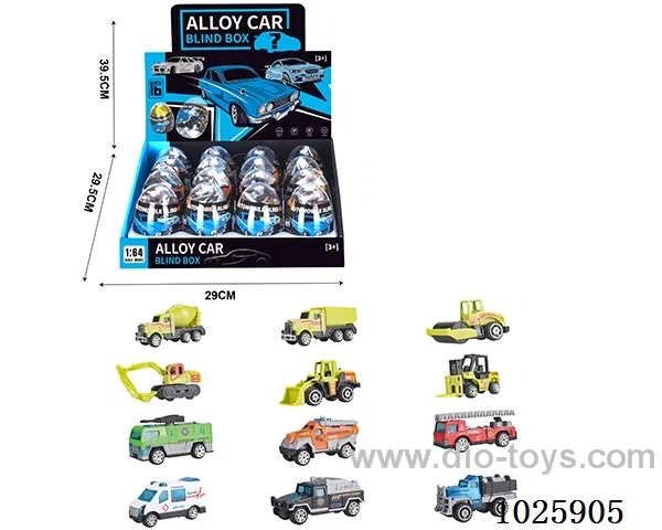1:64 free wheel alloy car 12sets mixed loading in display box