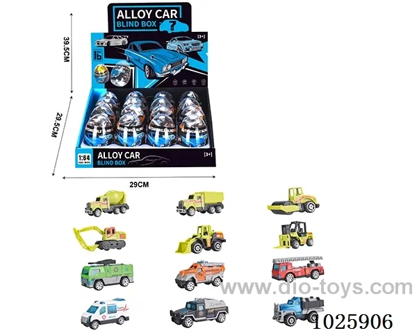 1:64 free wheel alloy car 12sets mixed loading in display box