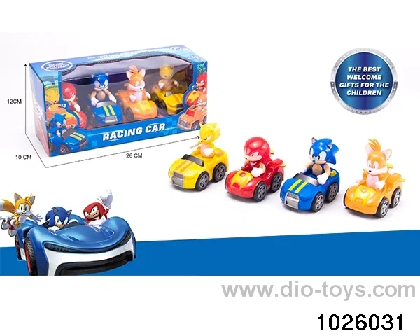 4pcs free wheel car in window box