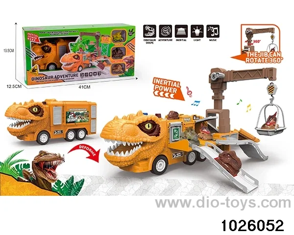 Dinosaur storage track car set W L/M in color box