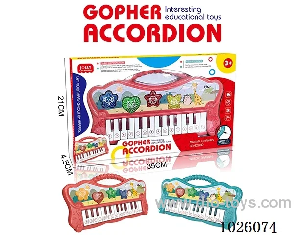 electronic organ with light &music 2color mixed loading in window box