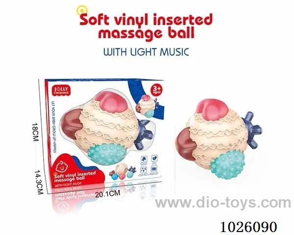soft winyl inserted massage ball with light &music