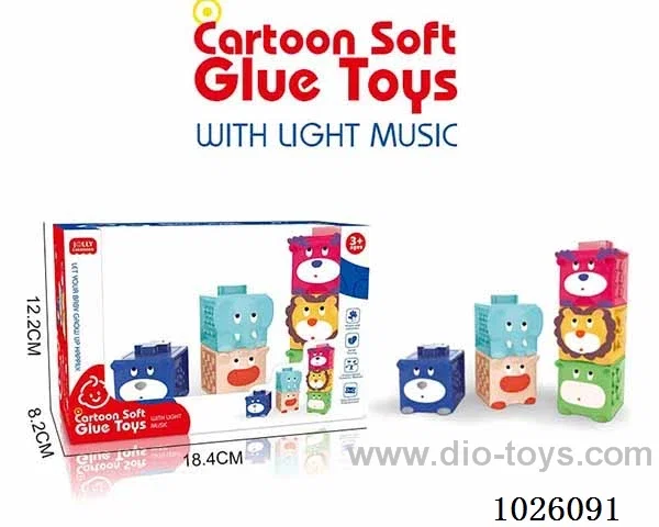 carton soft glue toys with light&music in window box