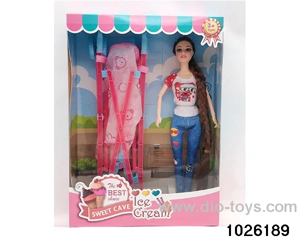 11.5 inch 9 joint doll set in window box