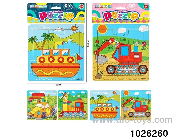 Wooden puzzle in PP bag with header
