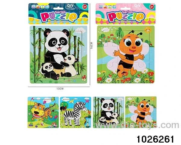 Wooden puzzle in PP bag with header
