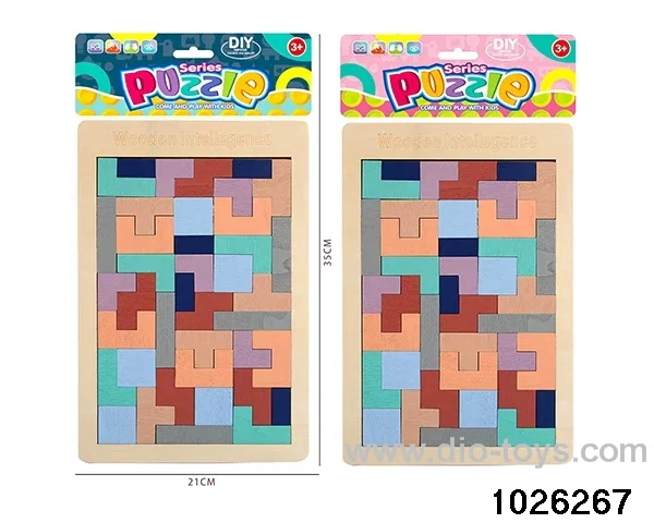 Wooden puzzle in PP bag with header