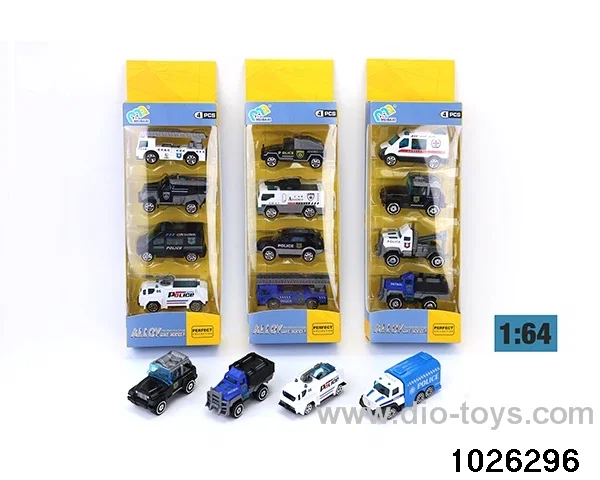 1:64 sliding alloy car in 4pcs window box