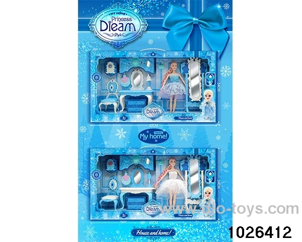 Doll dresser set in window box