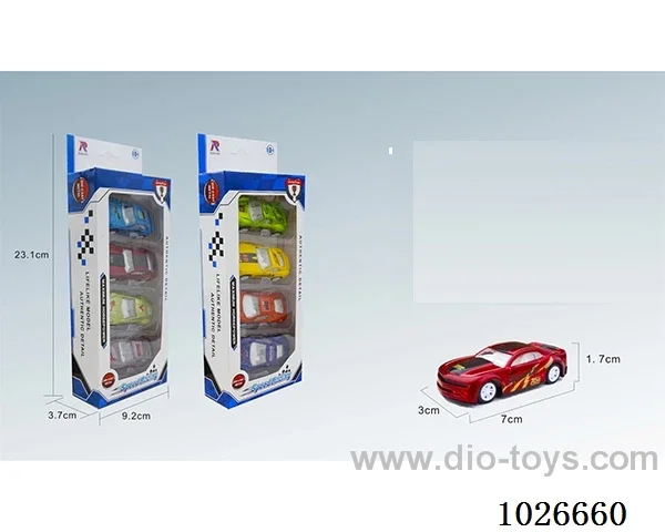 4pcs Pull Back Alloy Car 8sets&8color mixed loading in window box