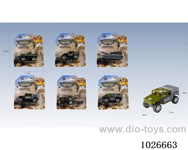 1:55 Pull Back Alloy Car 6sets&6color mixed loading in blister card