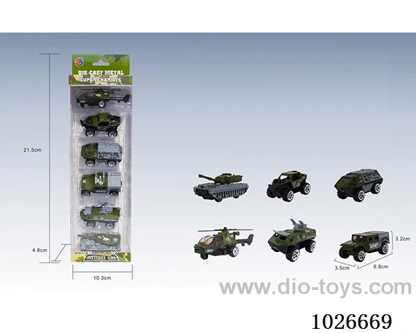 6pcs free wheel alloy car 6sets mixed loading in window box