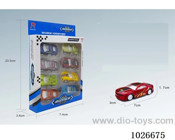 8pcs Pull Back Alloy Car 8sets&8color mixed loading in window box