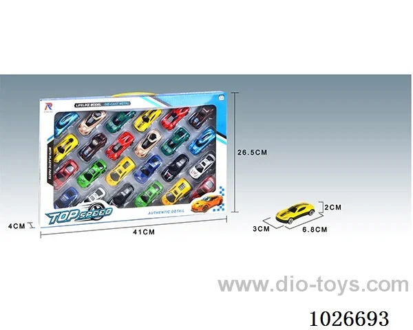 24pcs free wheel alloy car 12sets&12color mixed loading in window box