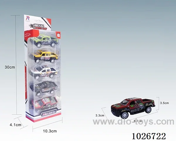 1:50 5pcs Pull Back Alloy Car 6sets&6color mixed loading in window box