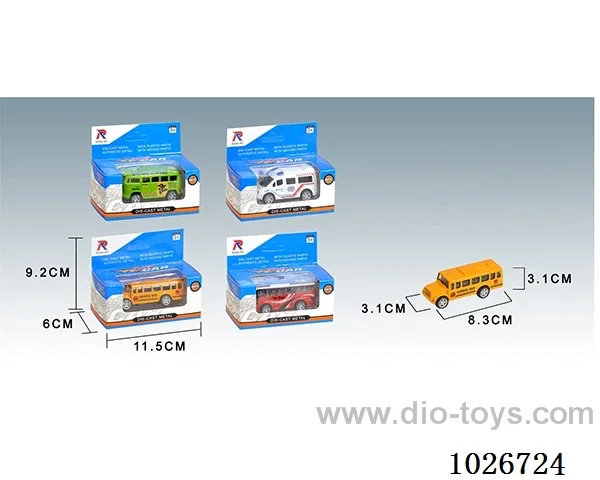 Pull Back Alloy Car 4sets&4color mixed loading in window box