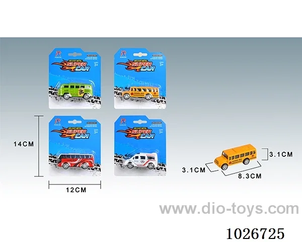 Pull Back Alloy Car 4sets&4color mixed loading in blister card