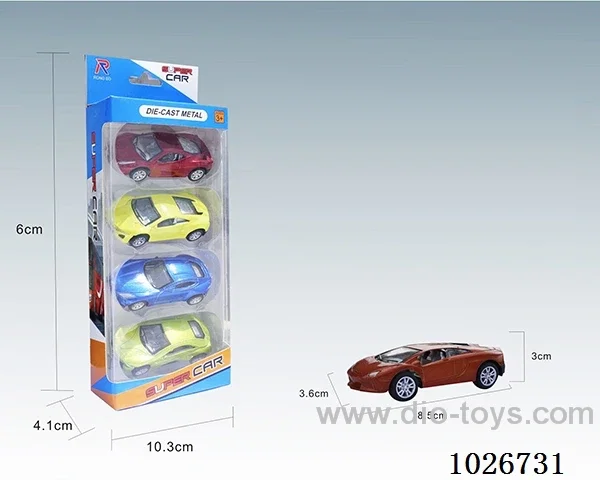 1:50 4pcs Pull Back Alloy Car 6sets&6color mixed loading in window box