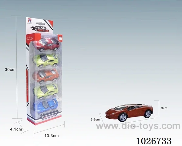 1:50  5pcs pull back alloy car 6sets&6color mixed loading in window box