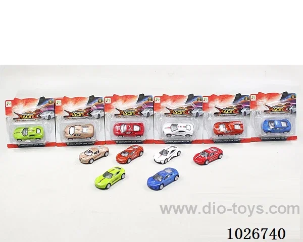pull back alloy car 6sets&6color mixed loading in blister card
