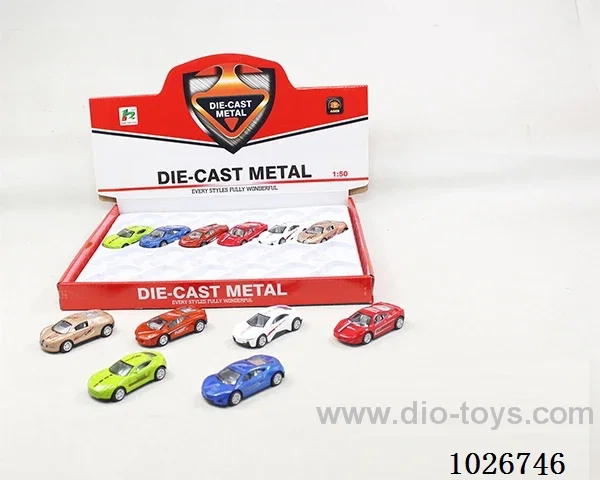 24pcs pull back alloy car 6sets&6color mixed loading  in display box