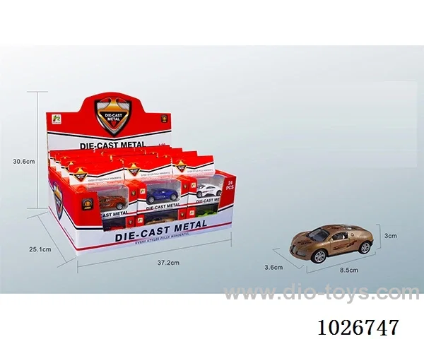 24pcs pull back alloy car 6sets&6color mixed loading  in display box