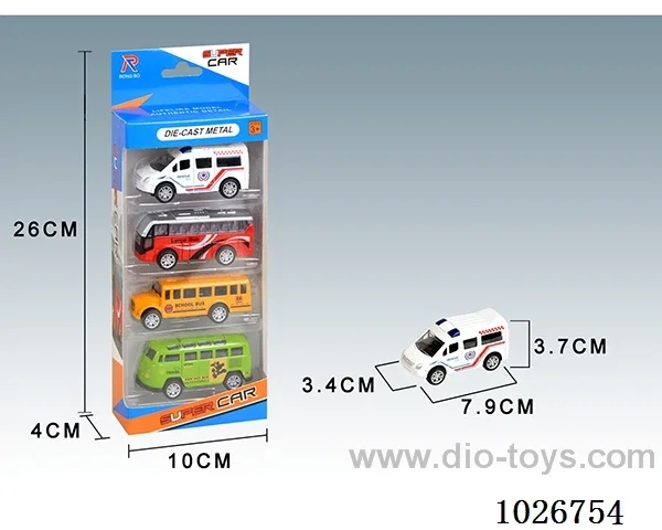 4pcs  pull back alloy car 4sets&4color mixed loading in window box