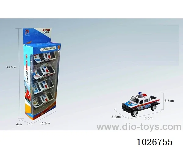 4pcs 1:50 pull back alloy car 6sets&6color mixed loading in window box