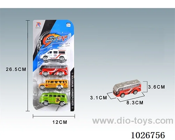 pull back alloy car 4sets&4color mixed loading in blister card