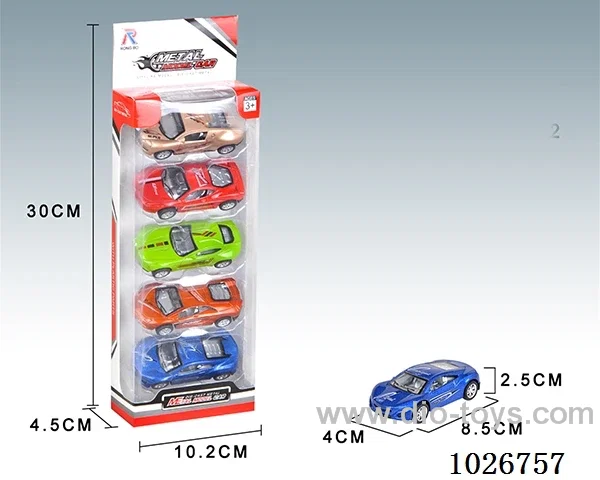 5pcs  pull back alloy car 6sets&6color mixed loading in window box