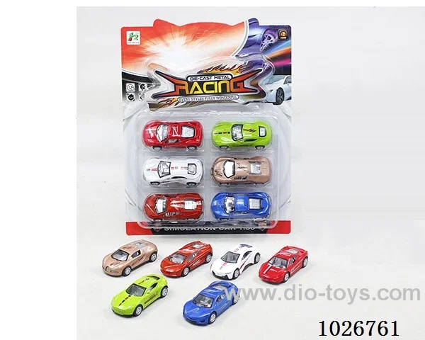 6pcs  pull back alloy car 6sets&6color mixed loading in blister card