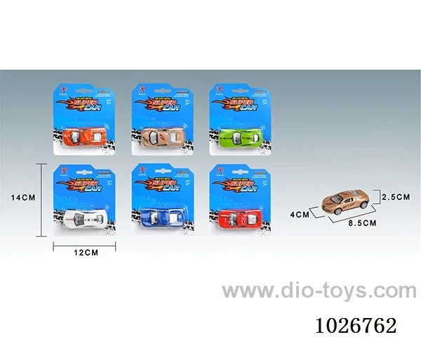 pull back alloy car 6sets&6color mixed loading in blister card