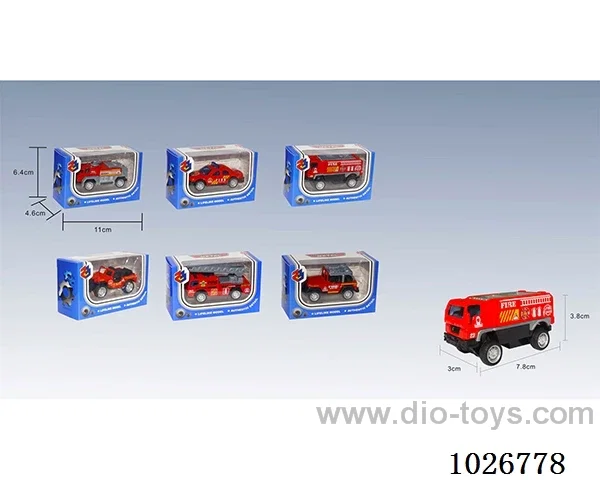 1:55 pull backl alloy car 6sets&6color mixed loading in window box