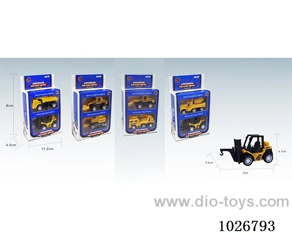 1:55 2pcs pull back alloy car 8sets&8color mixed loading in window box