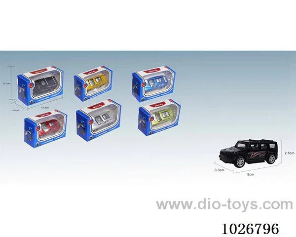 1:50 pull back alloy car 6sets &6color mixed loading in window box