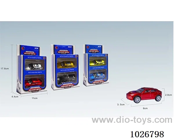 2pcs 1:50 pull back alloy car 6sets &6color mixed loading in window box