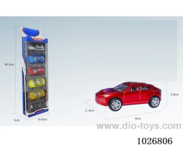 6pcs 1:50 pull back alloy car 6sets&6color mixed loading in window box