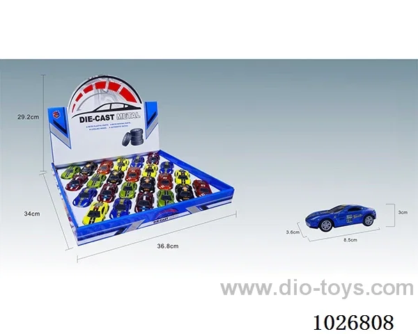 24pcs 1:50 pull back alloy car 6sets&6color mixed loading in display box
