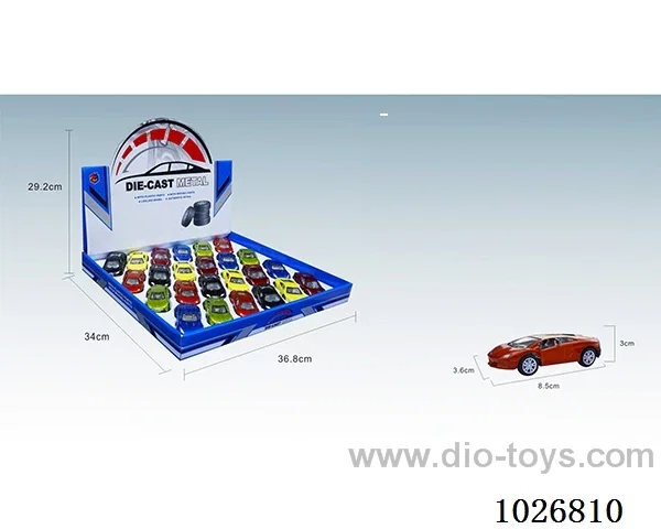 24pcs 1:50 pull back alloy car 6sets&6color mixed loading in display box