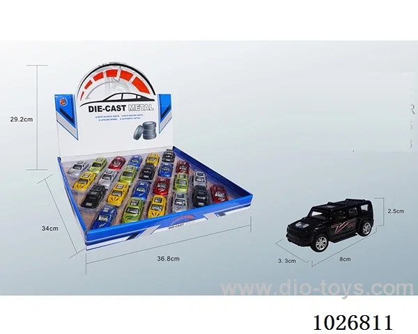 24pcs 1:50 pull back alloy car 6sets&6color mixed loading in display box
