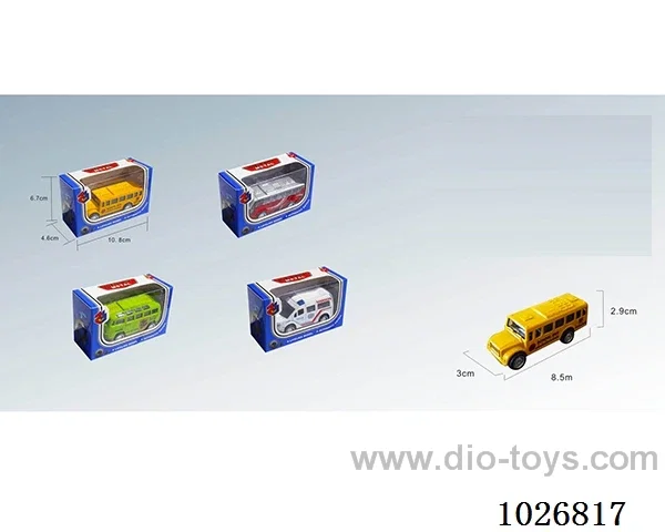 1:50 pull back alloy car 4sets&4color mixed loading  in window box