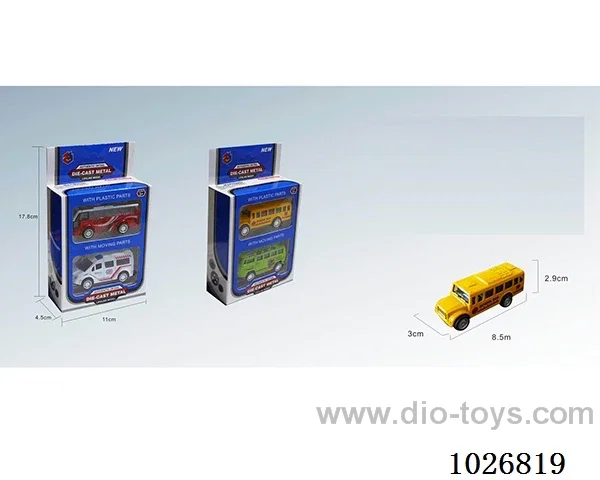 2pcs 1:50 pull back alloy car 4sets&4color mixed loading in window box