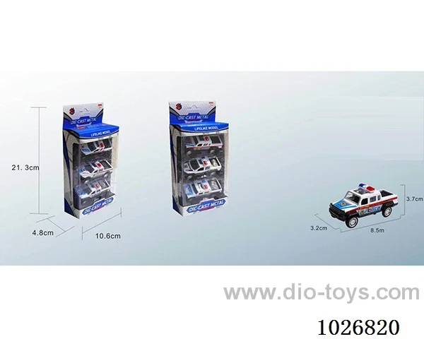 3pcs 1:50 pull back alloy car 6sets&6color mixed loading in window box