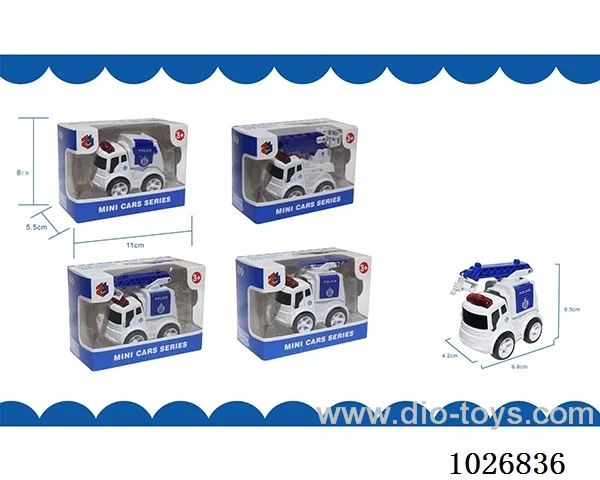 friction alloy car 4sets mixed loading in window box